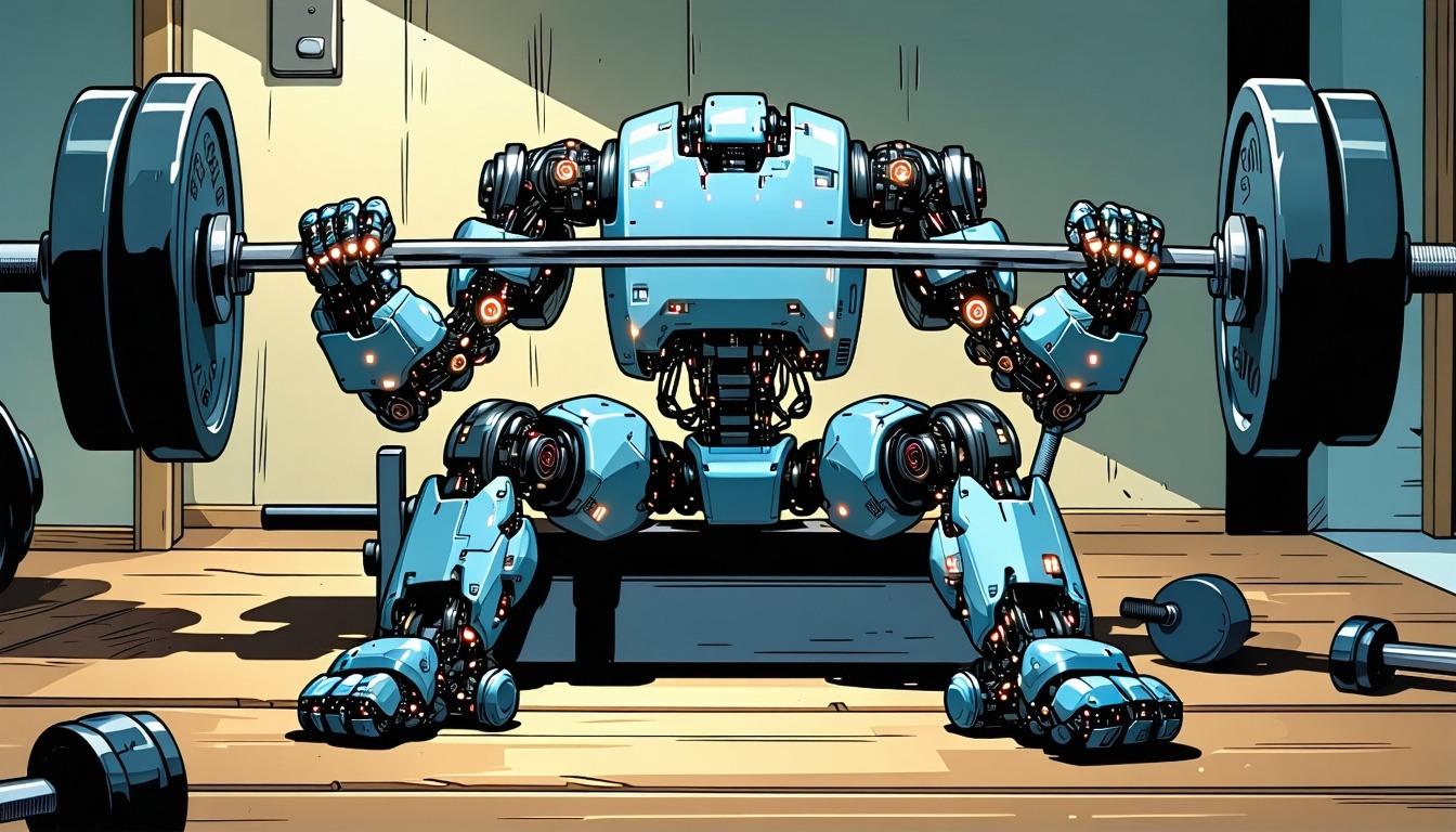 A Robot trying to bench press